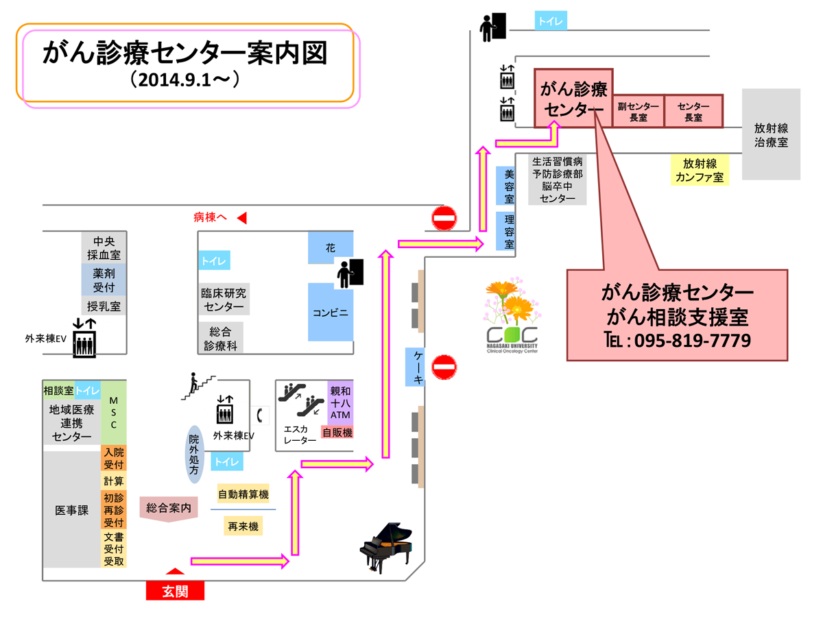 院内案内図：がん診療センター案内図