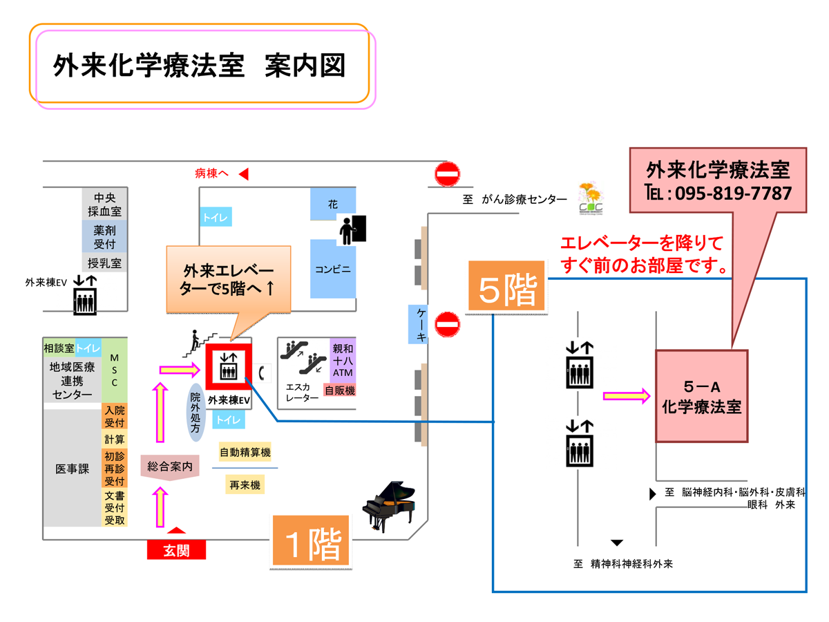 院内案内図：外来化学療法室案内図