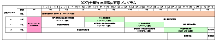 令和9年度臨床研修プログラムA
