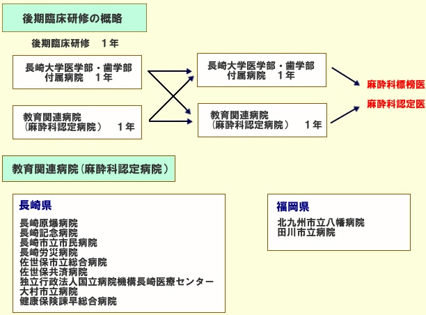 麻酔科後期臨床研修の概略と教育関連病院